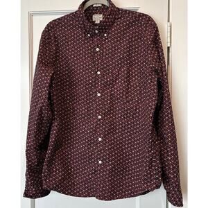 Sewn For J Crew Shirt Mens Large Navy Floral Casual Button Down Spring Flower